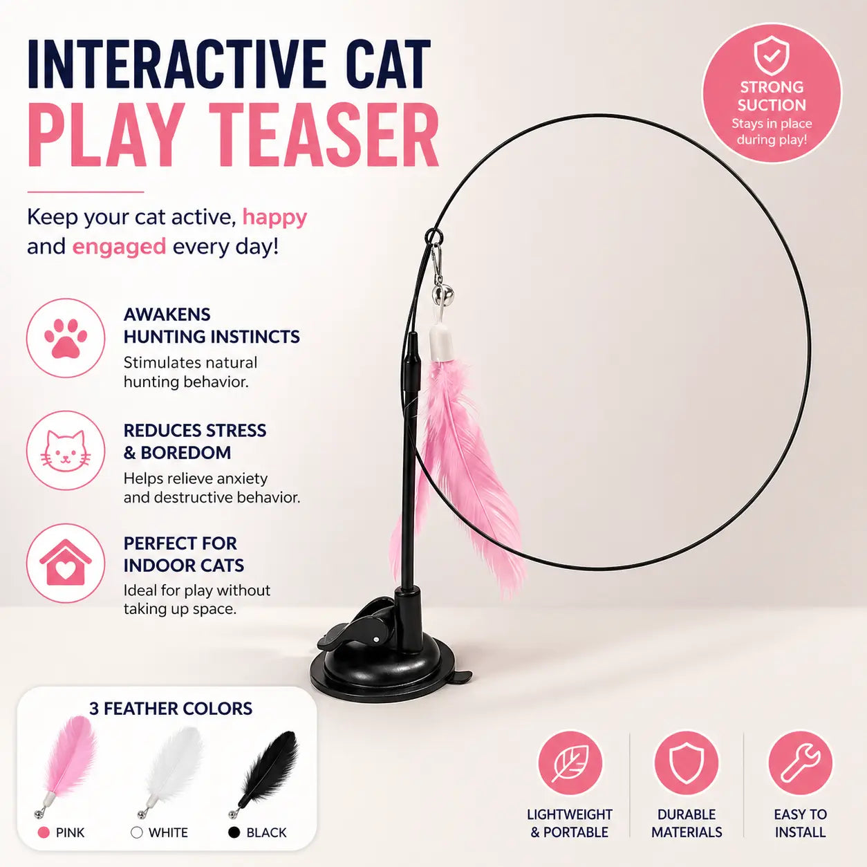 FeatherPlay™ – Interactive Suction Cup Cat Toy Velmoura