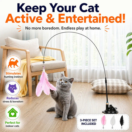 FeatherPlay™ – Interactive Suction Cup Cat Toy Velmoura