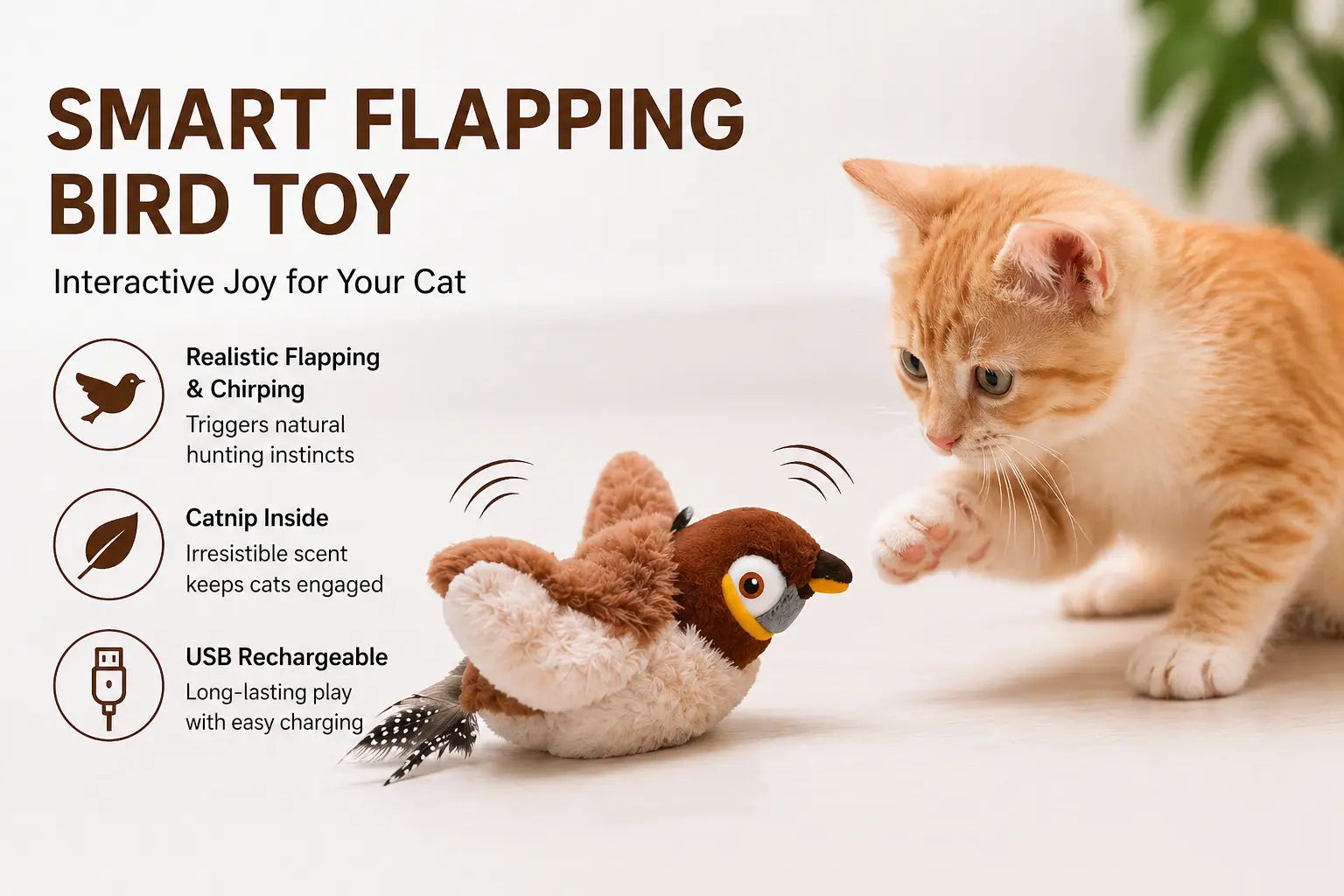 FlappyBird™ - Interactive Cat Toy 🐈 Velmoura