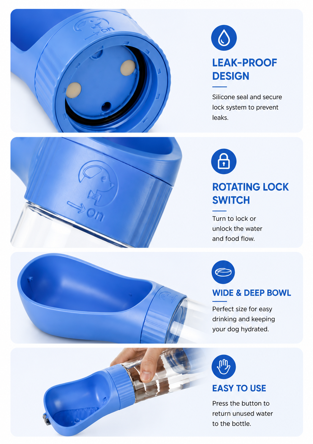 Portable Cat Dog Water Bottle Food Feeder Velmoura