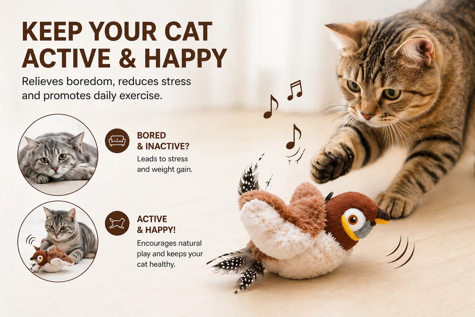 FlappyBird™ - Interactive Cat Toy 🐈 Velmoura