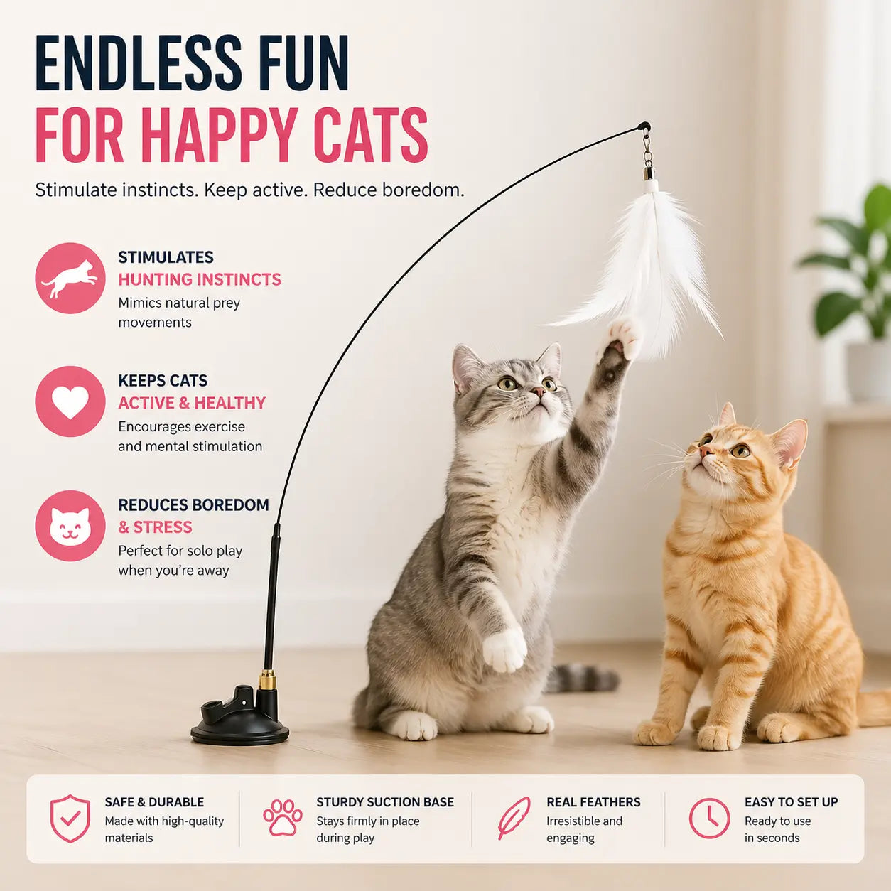 FeatherPlay™ – Interactive Suction Cup Cat Toy Velmoura